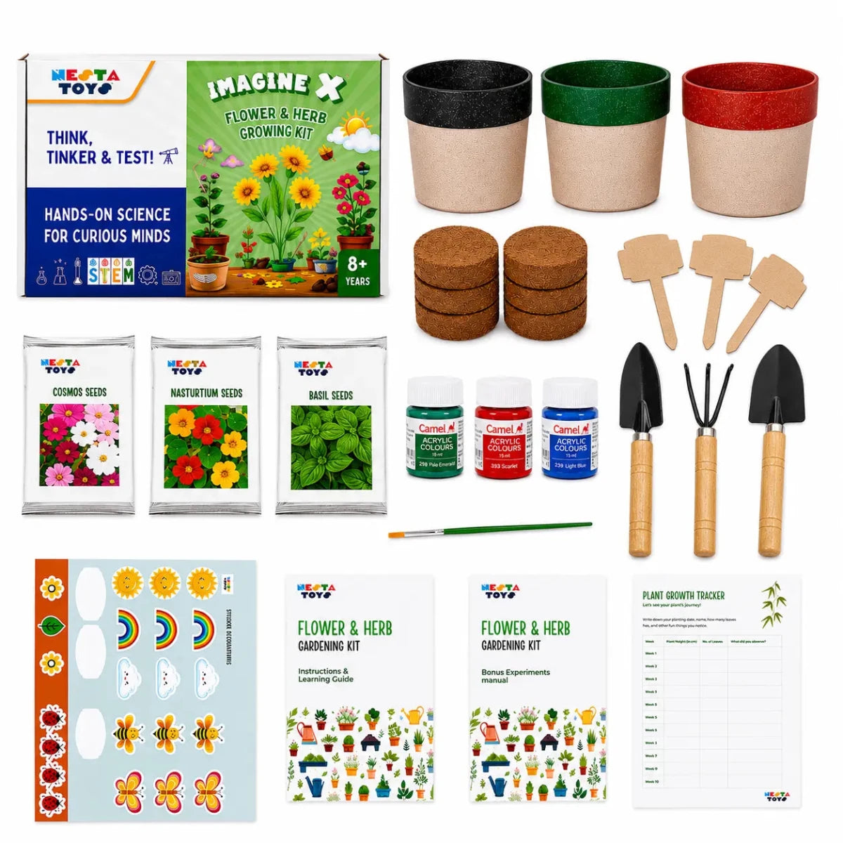 Gardening Kit - Flower & Herb Growing STEM Kit - NESTA TOYS