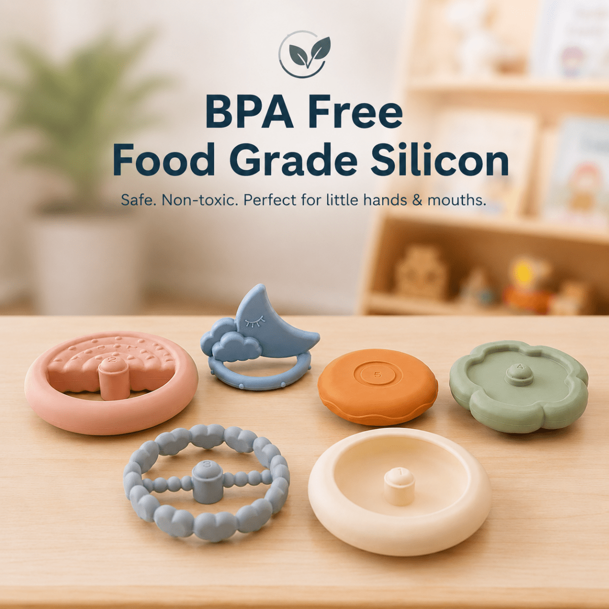 Silicone Baby Stacking Rings with Moon & Cloud | BPA-Free Montessori Teething Toy for Babies 6+ Months | Soft Sensory Stacker for Fine Motor Skills, Hand-Eye Coordination & Learning - NESTA TOYS