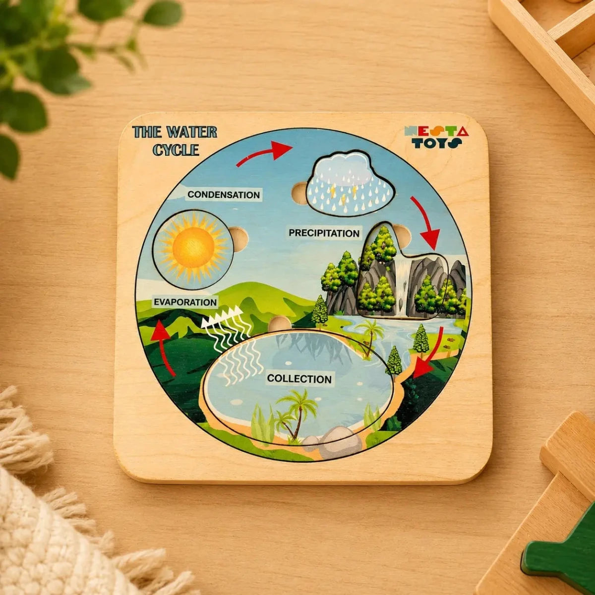 NESTA TOYS - Montessori Wooden Water Cycle Puzzle | Educational STEM Learning Toy - NESTA TOYS