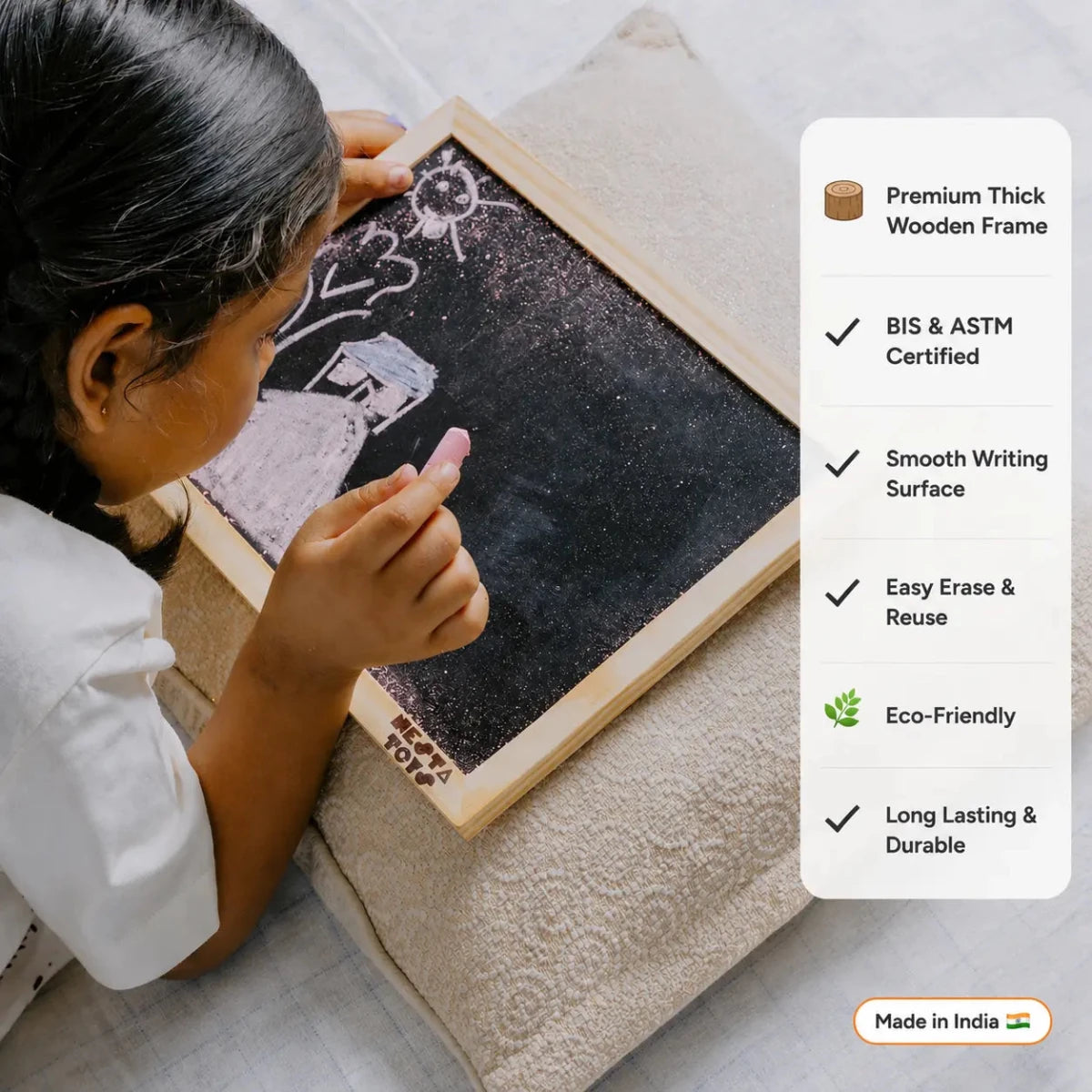 Double Sided Blackboard Slate | Pre - writing Toys for Kids - NESTA TOYS