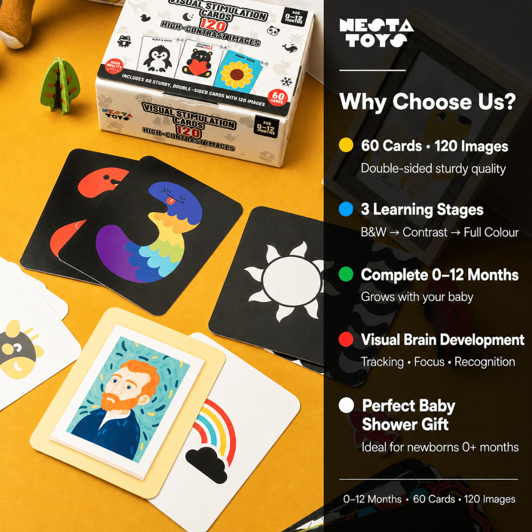 Visual Stimulation Learning Activity Card for Babies - NESTA TOYS