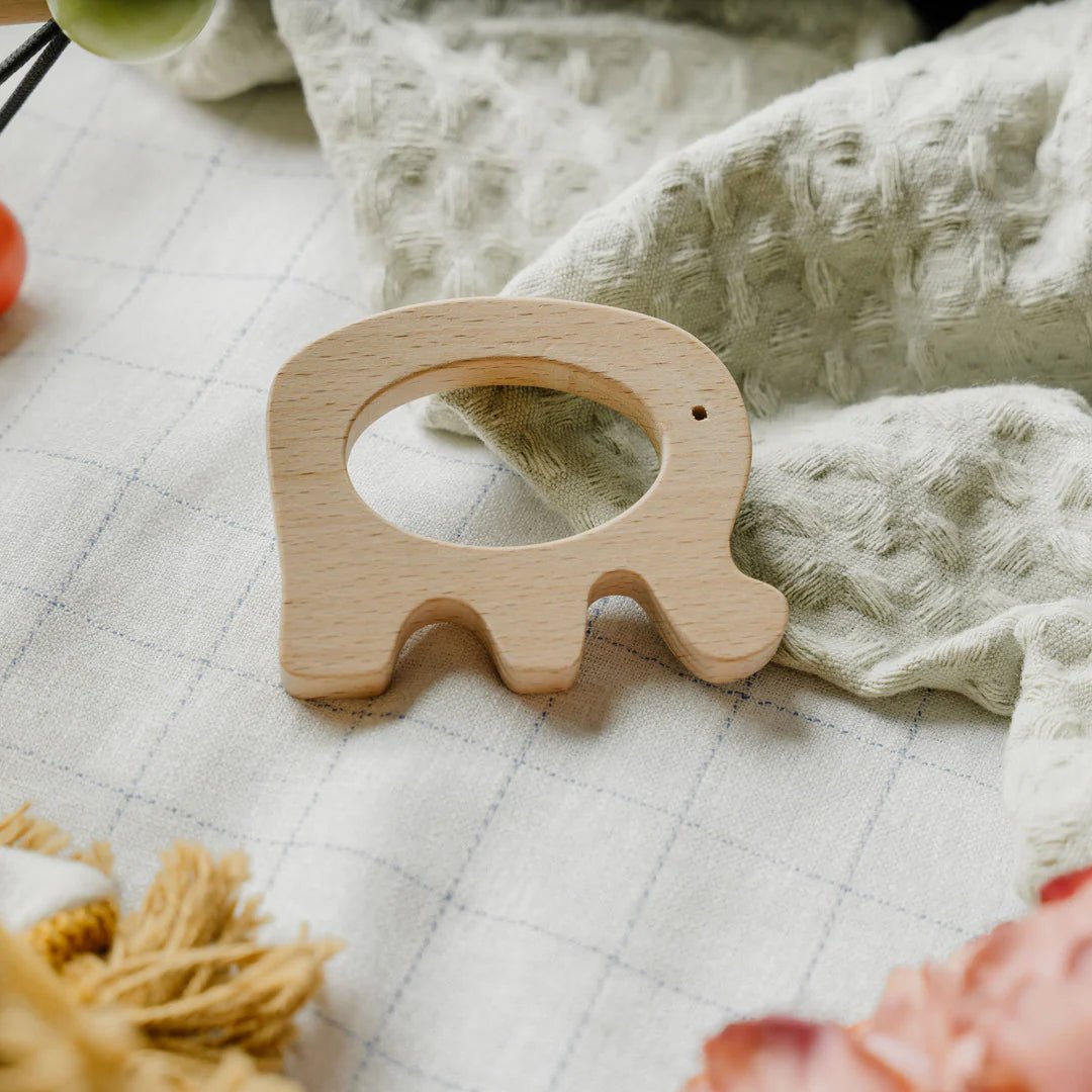 Wooden Elephant Teether (Beech Wood) - NESTA TOYS
