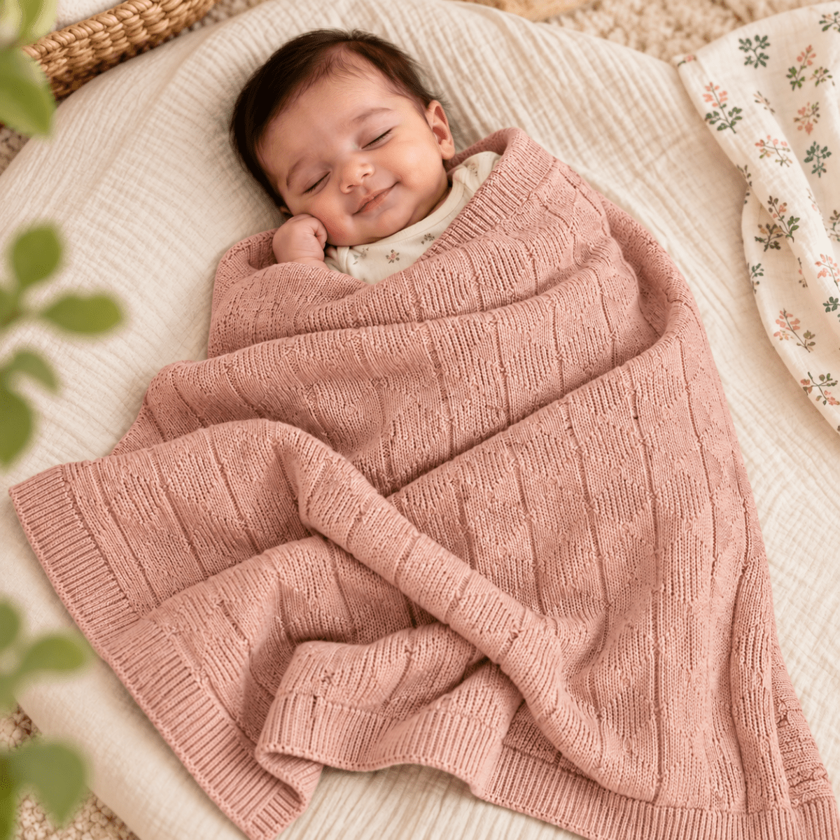 Knitted Cotton Baby Swaddle (80x100 cm) | Perfect for Baby’s Comfort - NESTA TOYS