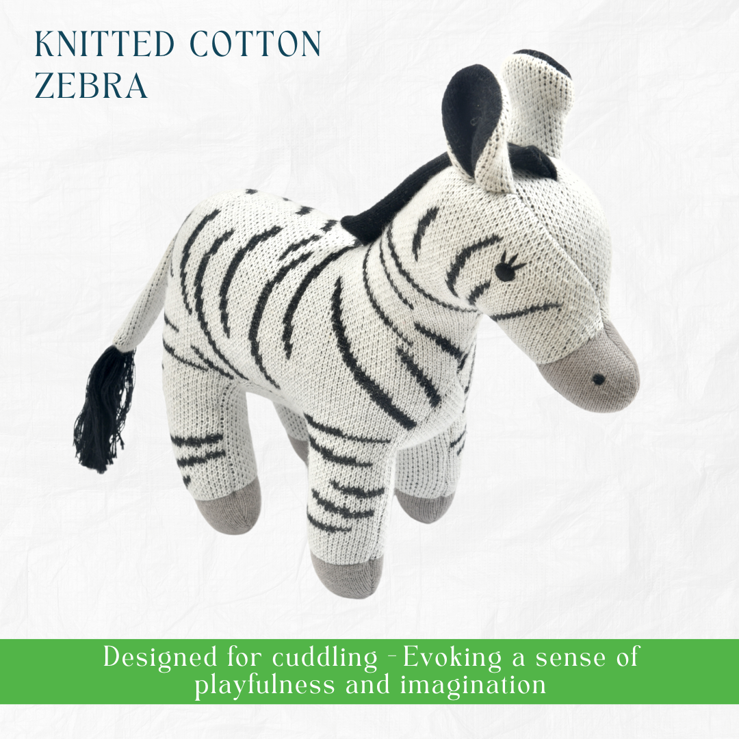 NESTA TOYS - Newborn Gift Set – Swaddle, Zebra Plush Toy & Wooden Teethers - nestatoys