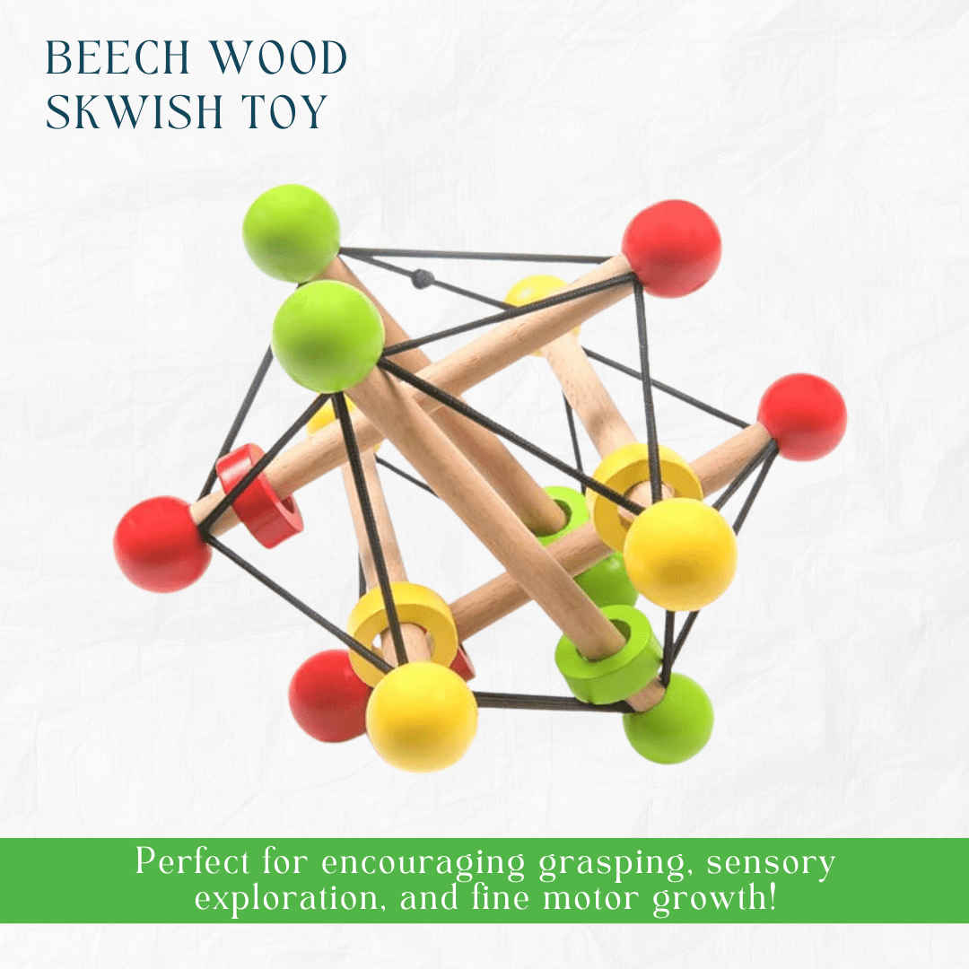 Newborn Gift Set – Skwish Rattle, Clacker Rattle & Wooden Teethers - NESTA TOYS