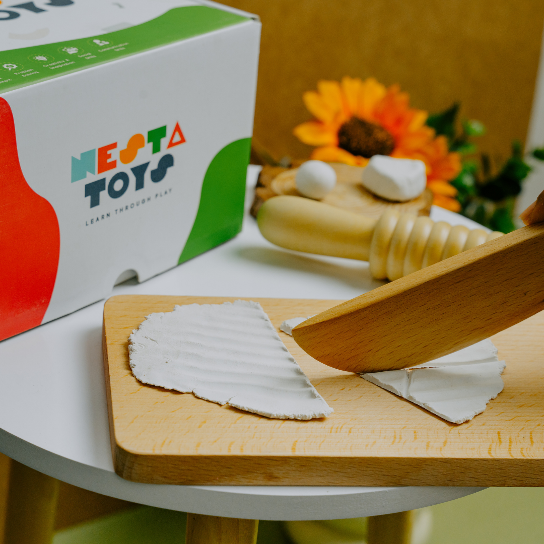 NESTA TOYS - Play Dough Tool set | Rolling Pins & Knife Play Dough Tool set | Rolling Pins & Knife - nestatoys