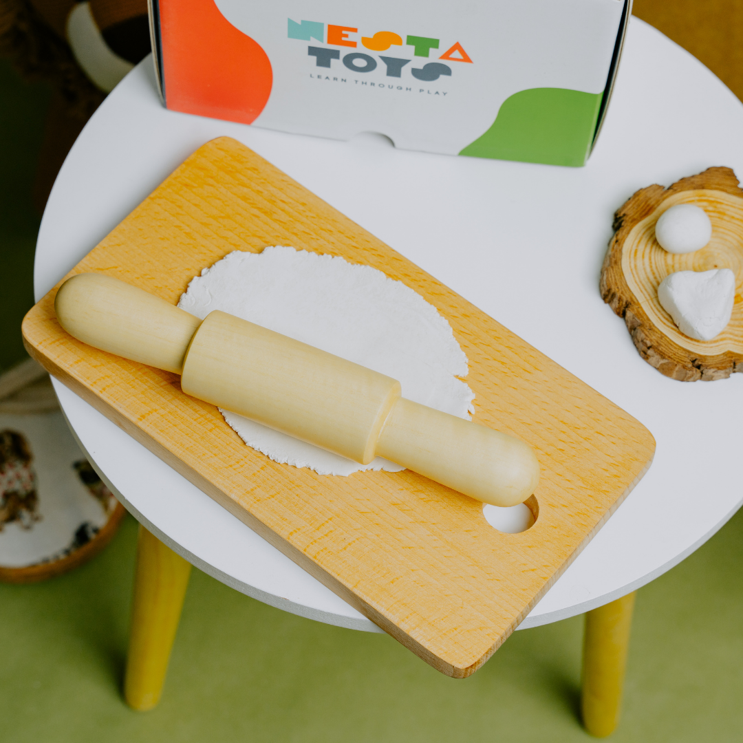 NESTA TOYS - Play Dough Tool set | Rolling Pins & Knife Play Dough Tool set | Rolling Pins & Knife - nestatoys