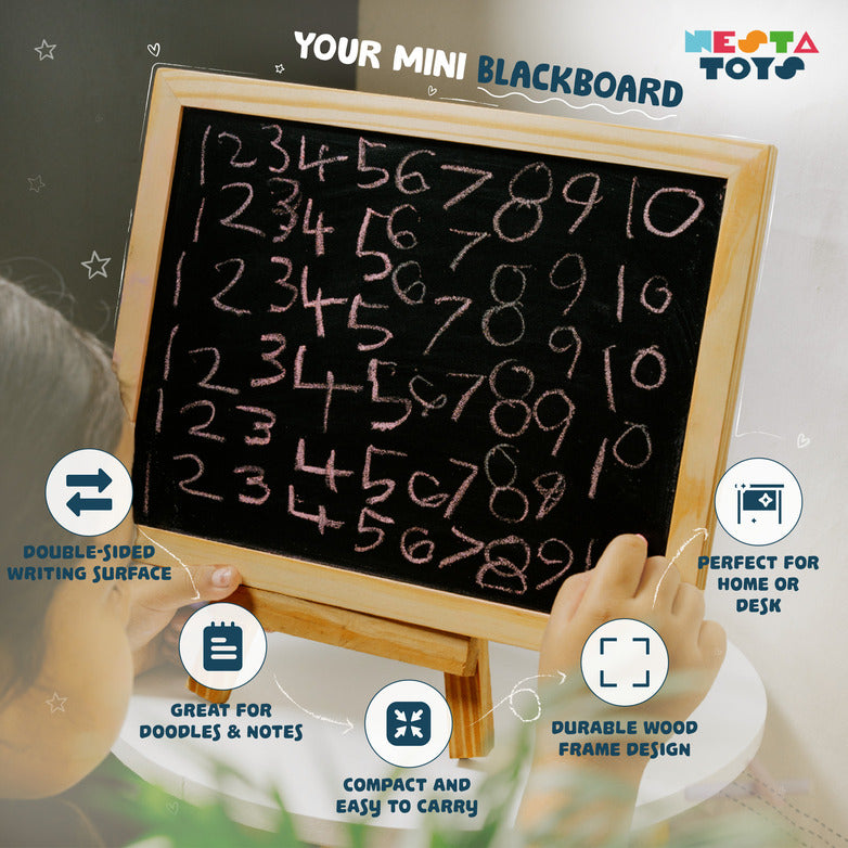 NESTA TOYS pre-writing blackboard slate with sturdy wooden frame for kids’ learning and creativity