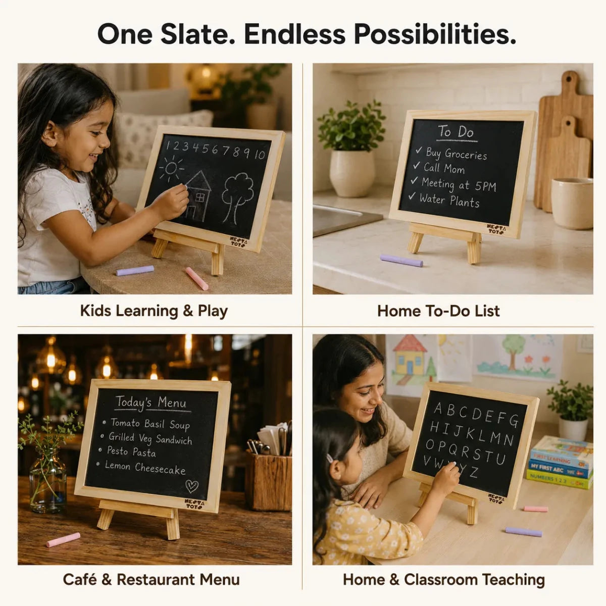 Double Sided Blackboard Slate | Pre - writing Toys for Kids - NESTA TOYS