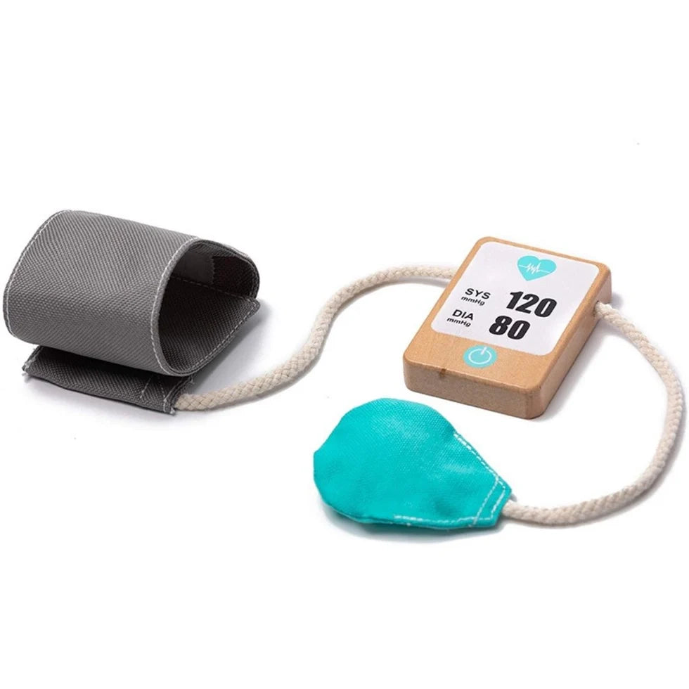 NESTA TOYS - Wooden doctor toy set with medical tools crafted from durable wood using water-based child-safe paints