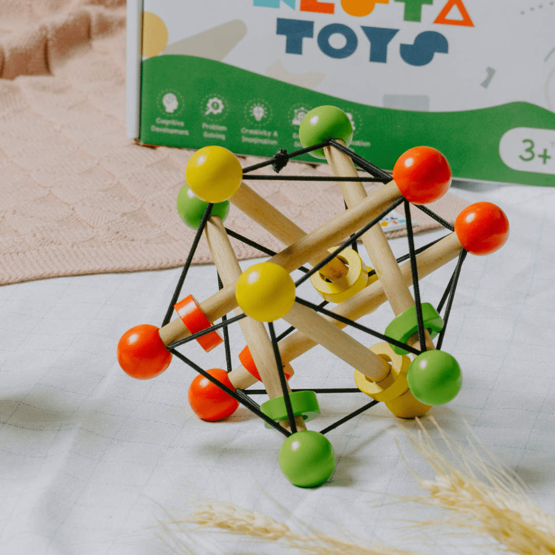 Skwish Wooden Baby Rattle | Teether Grasping Activity Toy - NESTA TOYS