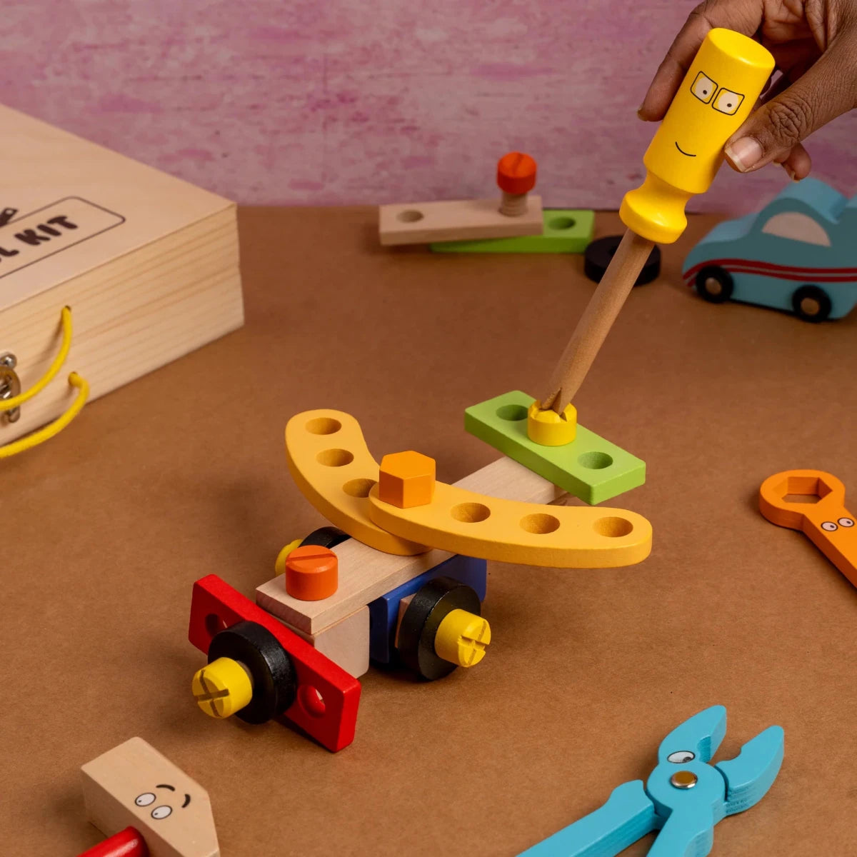 Wooden Tool Kit Without Box (39 Pcs) - NESTA TOYS