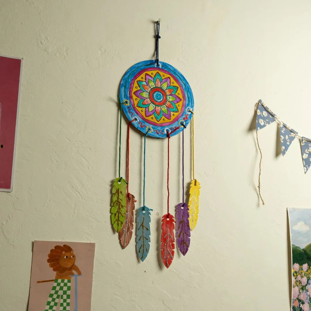 NESTA TOYS -Finished DIY dream catcher with mandala art used as kids room décor