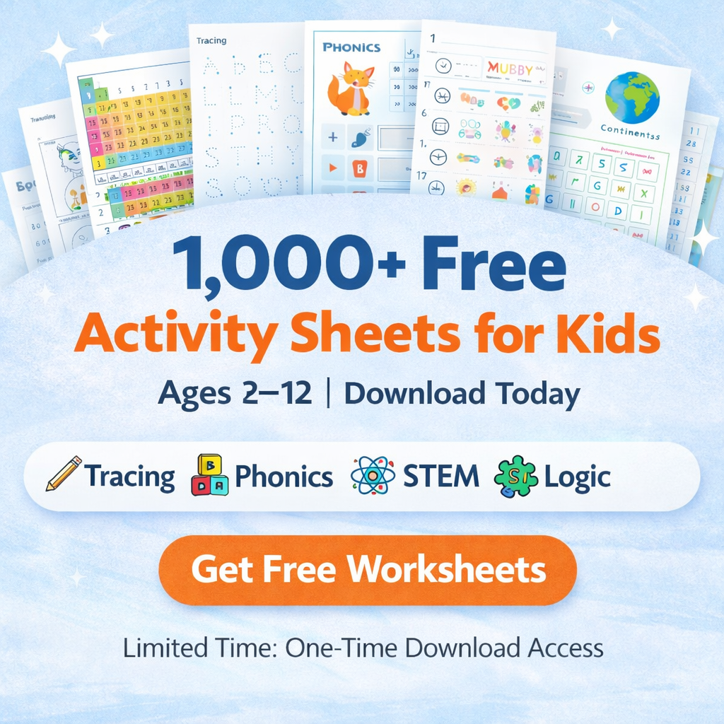 NESTA TOYS 1000+ Free Activity Sheets for Kids (Ages 2–12)