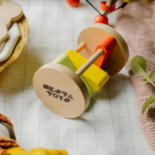 NESTA TOYS Clacker Toy | Wooden Rattle for Babies