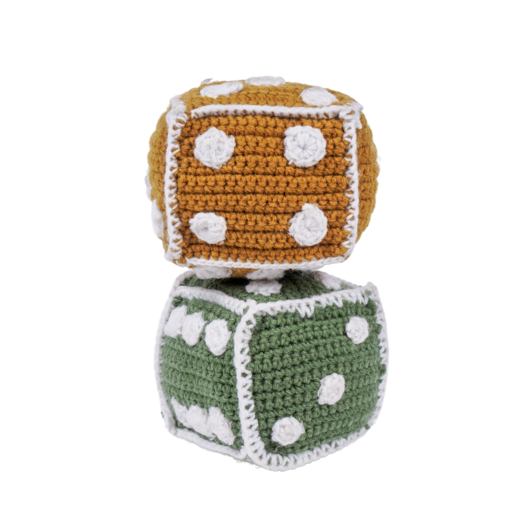 NESTA TOYS – Knitted Crochet Dice Set (2 Pcs) | Early Learning Math Toy