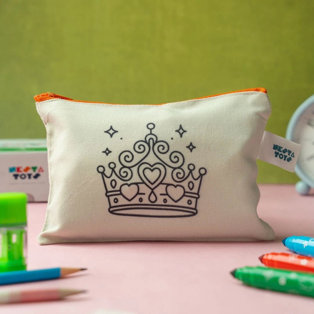 DIY Coloring Cotton Pouch for Kids (Set of 4) – Princess Theme - NESTA TOYS