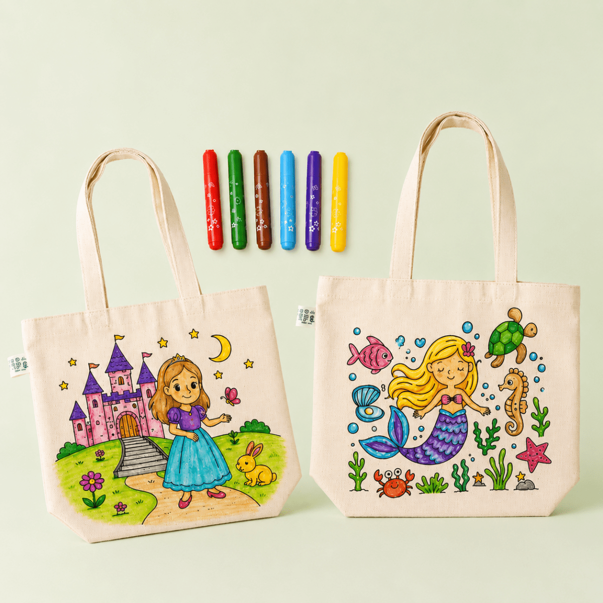 DIY Doodle Bag (Set of 2)– Princess & Mermaid Themes - NESTA TOYS