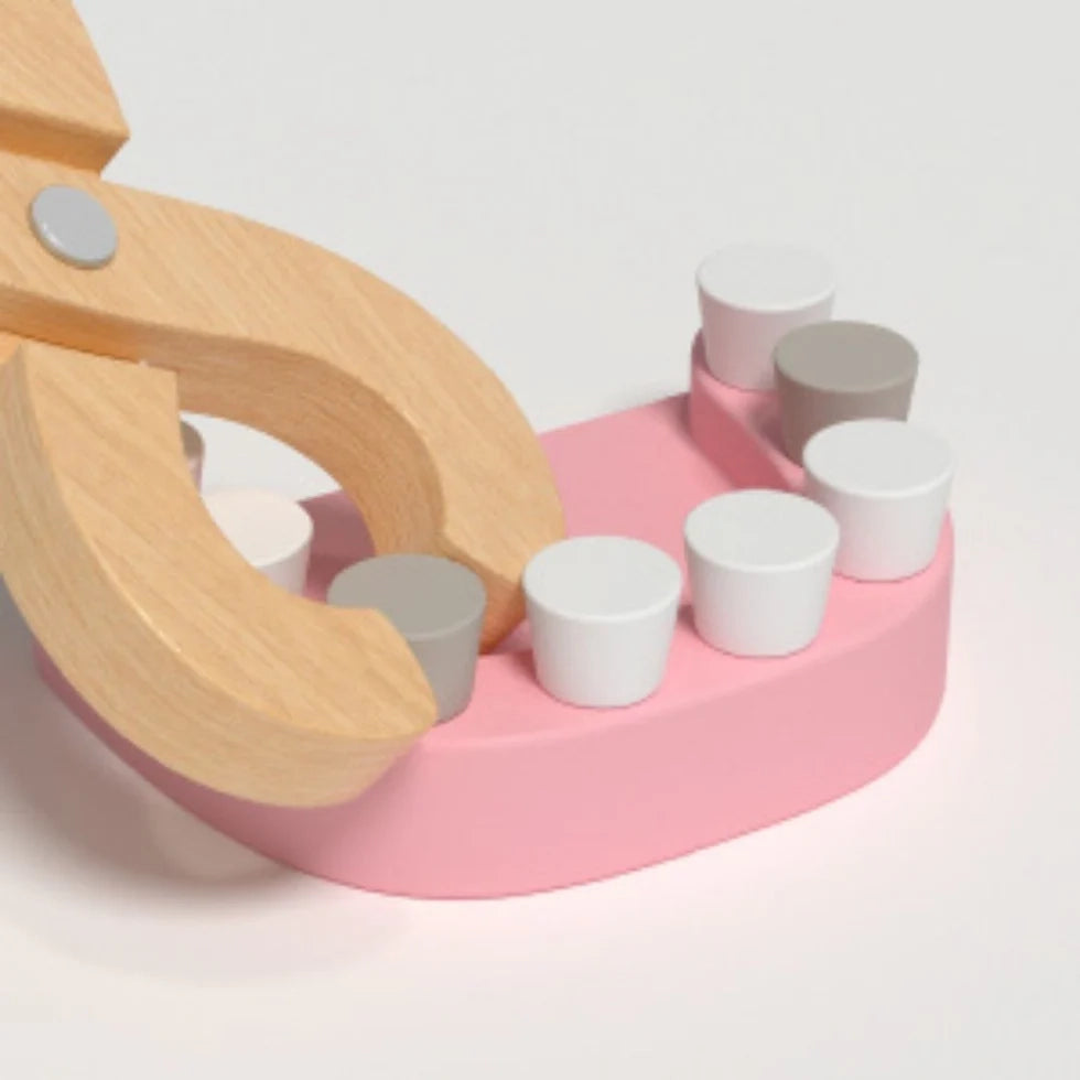 NESTA TOYS Wooden doctor toy set with medical tools crafted from durable wood using water-based child-safe paints