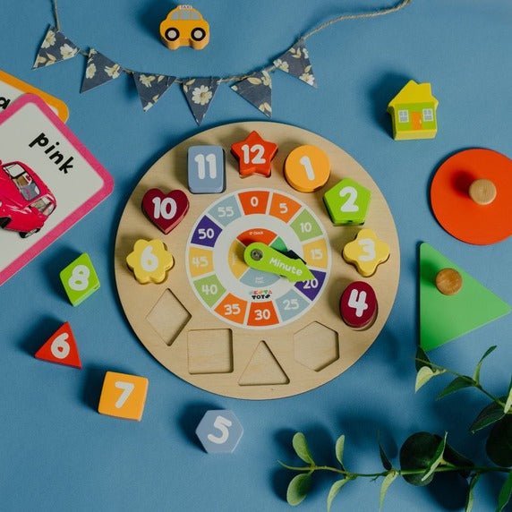 Wooden Shape Sorting Clock Toy - NESTA TOYS