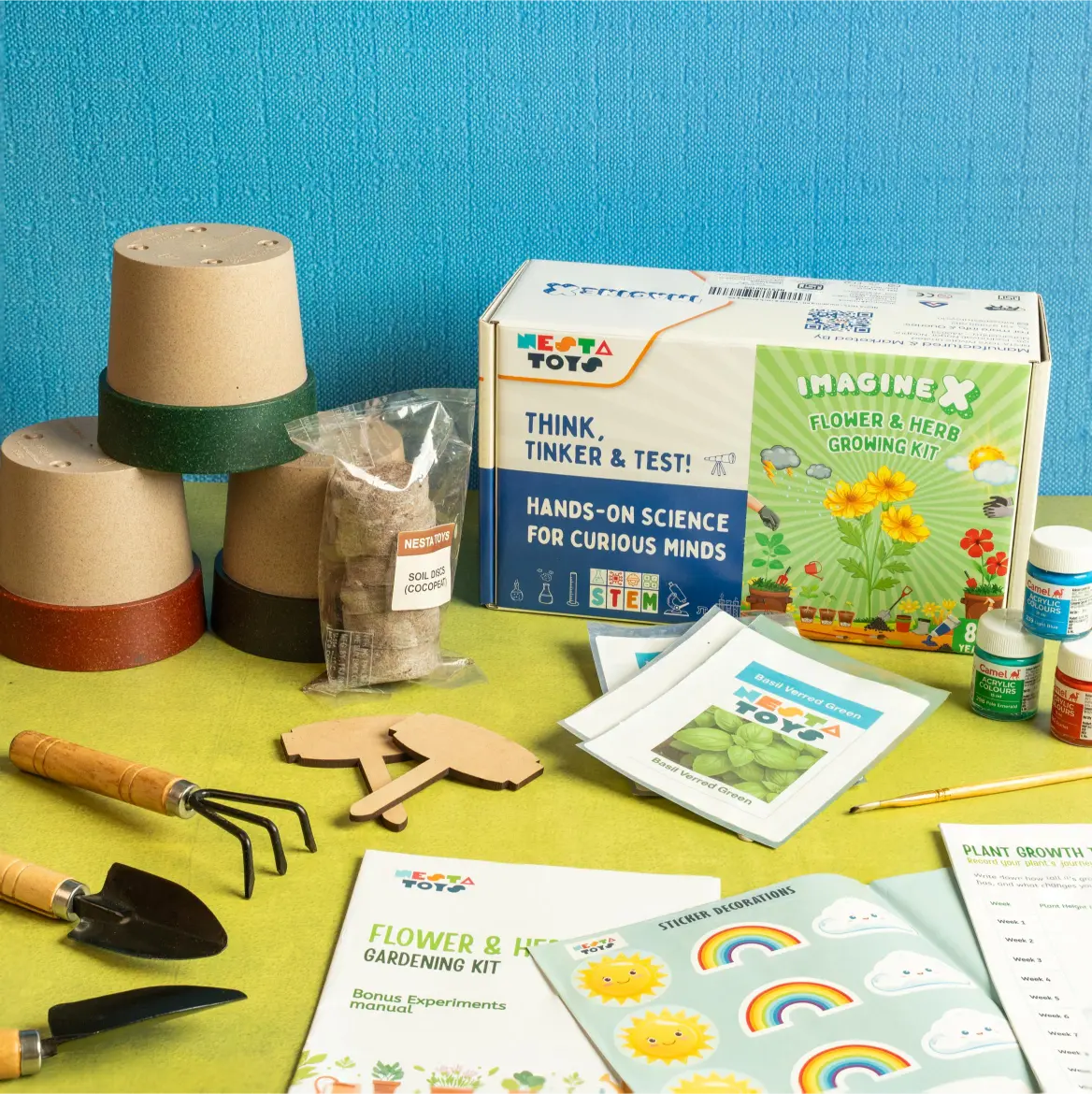 NESTA TOYS Gardening Kit - Flower & Herb Growing STEM Kit