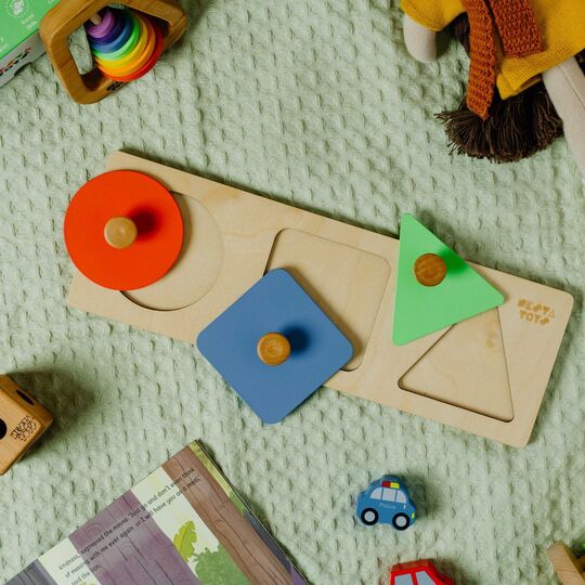 Montessori Wooden Shapes Knob Puzzle - NESTA TOYS