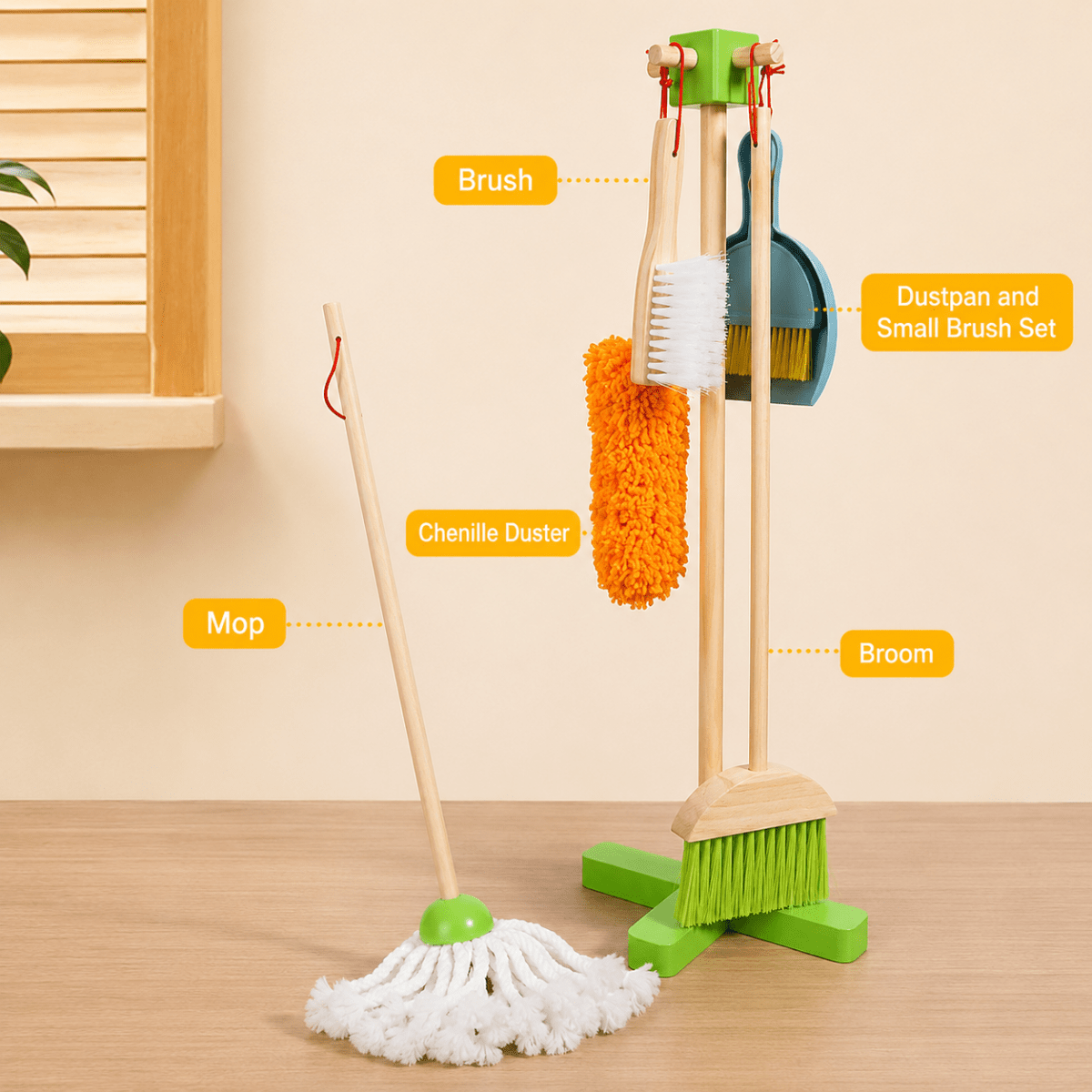 Wooden Cleaning Set Toy (7 Pcs) - NESTA TOYS