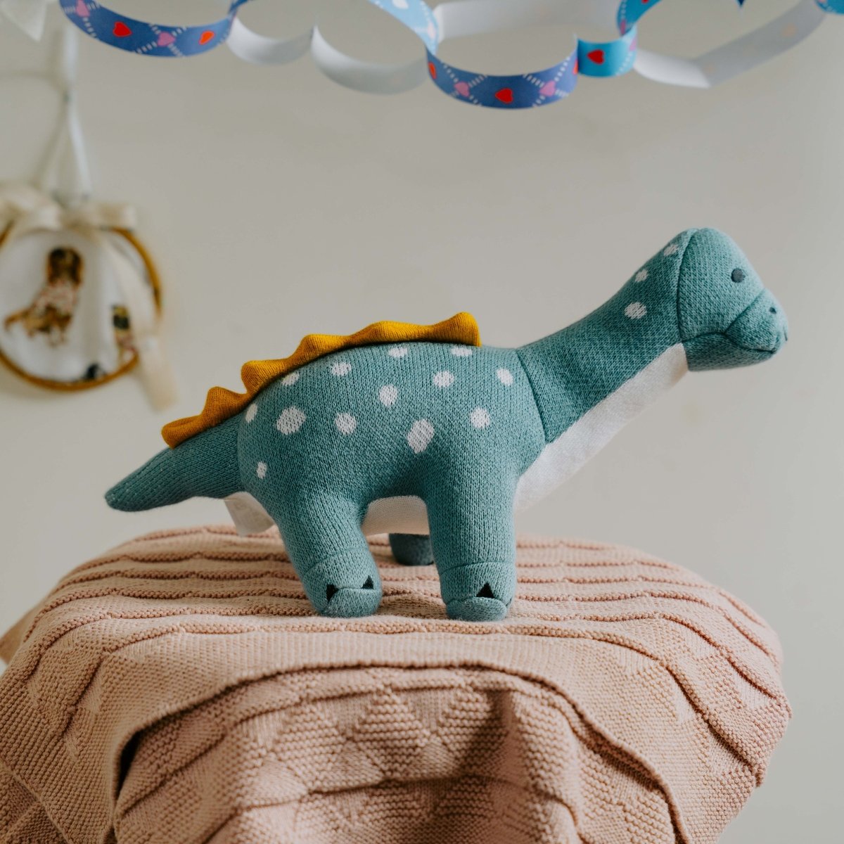 Dippy the Dino | Knitted Cotton Animal Plush Toy for Kids - NESTA TOYS