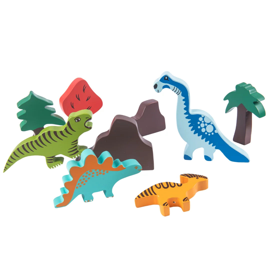 NESTA TOYS – Wooden Dinosaur Building Blocks Toy (9 Pcs) - nestatoys