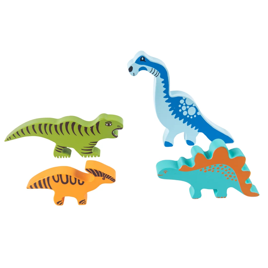 NESTA TOYS –Wooden Dinosaur Building Blocks Toy (9 Pcs) - nestatoys