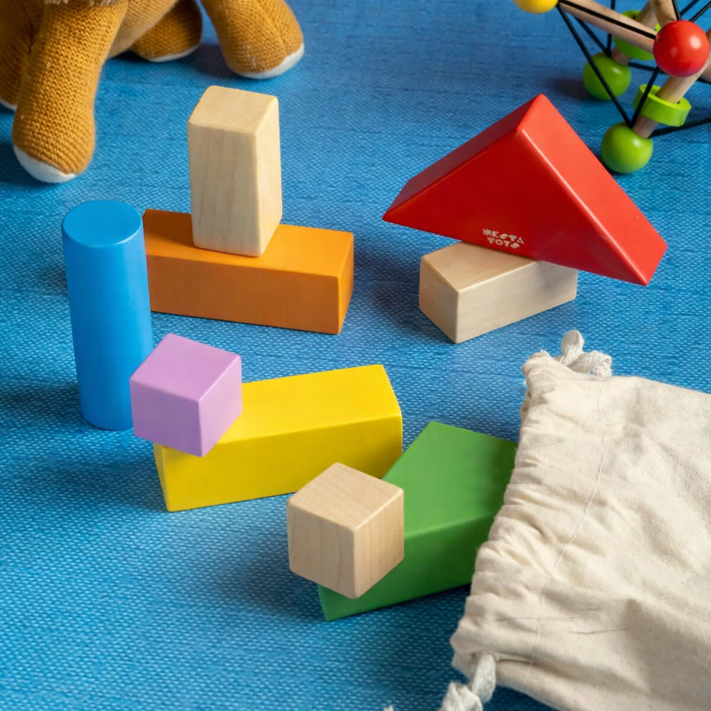 NESTA TOYS Wooden Building Blocks Toy Set (9 Pcs) | Stacking ...