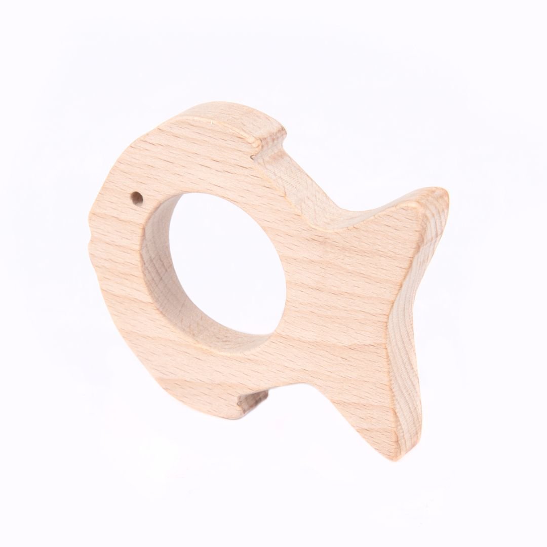Wooden Dinosaur Blocks, Egg Shaker Rattle & Teether (6+ Months) - NESTA TOYS