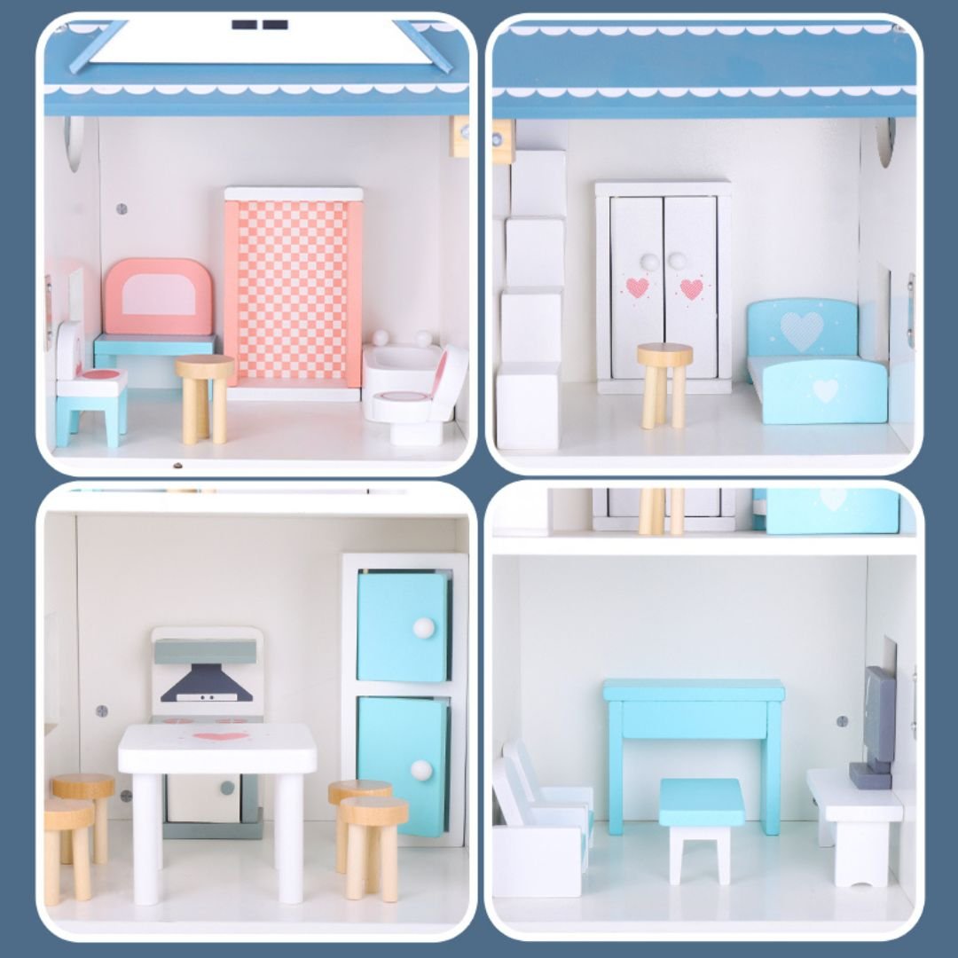 Wooden Dollhouse Toy - NESTA TOYS