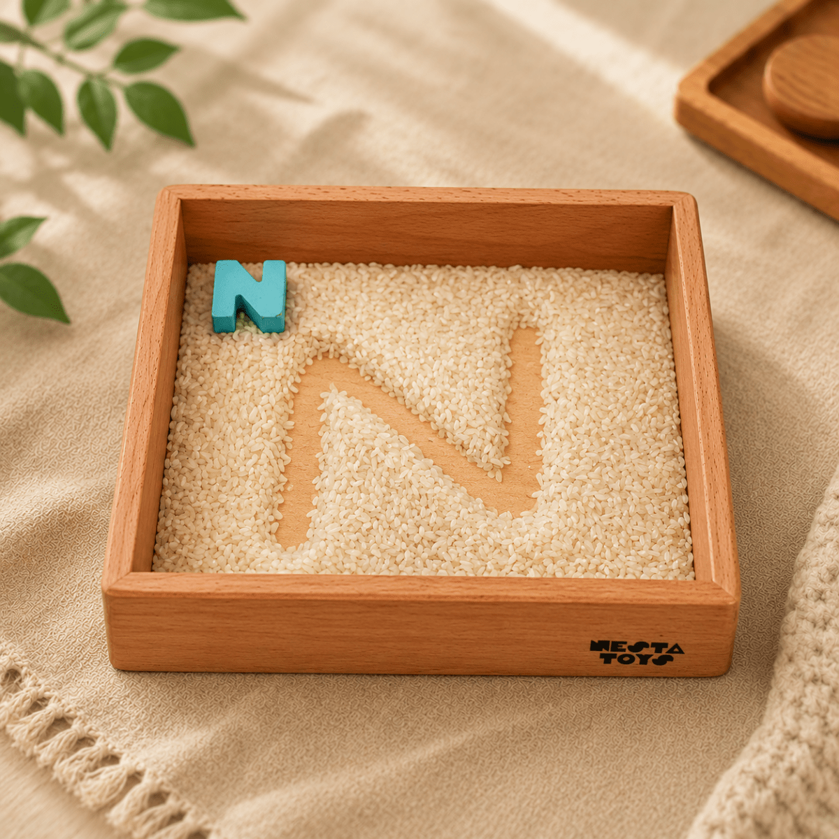 Wooden Montessori Tray | Sand Writing & Sensory Learning Toy - NESTA TOYS