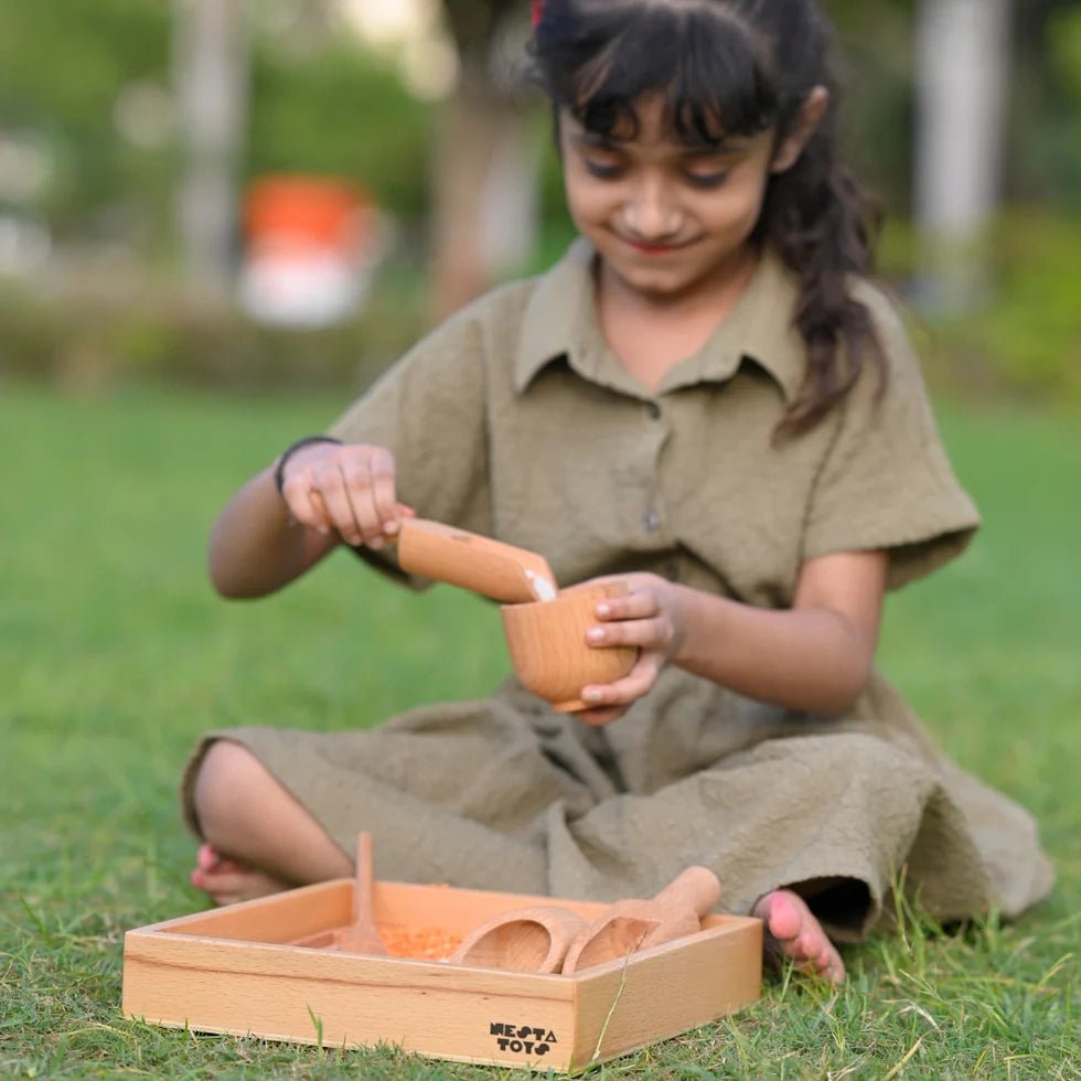 Wooden Montessori Tray | Sand Writing & Sensory Learning Toy - NESTA TOYS