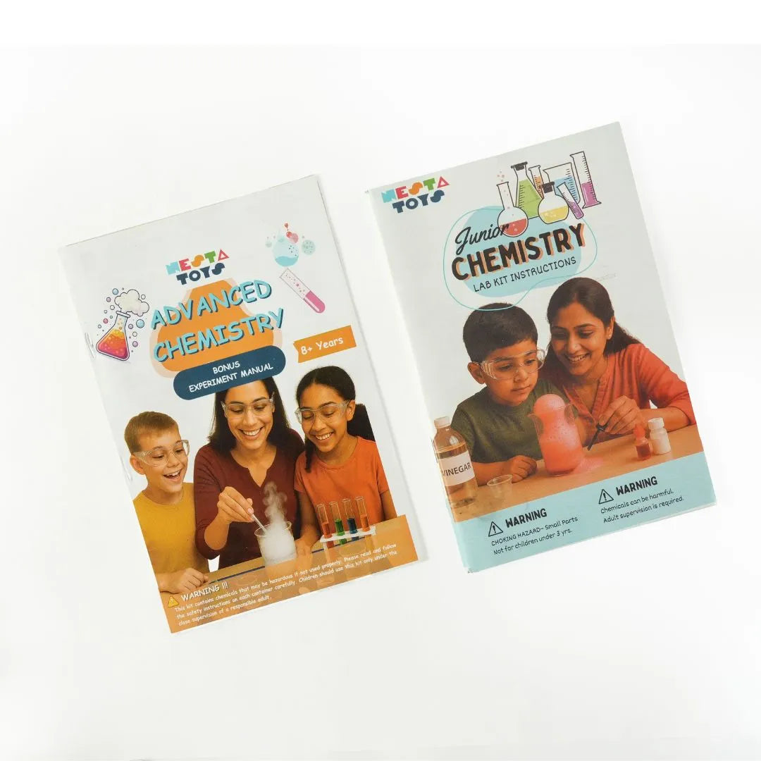 NESTA TOYS Instruction booklet and experiment manual included in Mega Chemistry Lab Kit for kids 8+