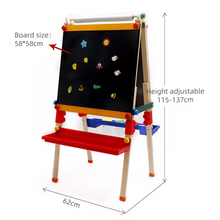 Load image into Gallery viewer, Art Easel with Adjustable Double-sided Magnetic Board, Paper Roll, Storage and Accessories
