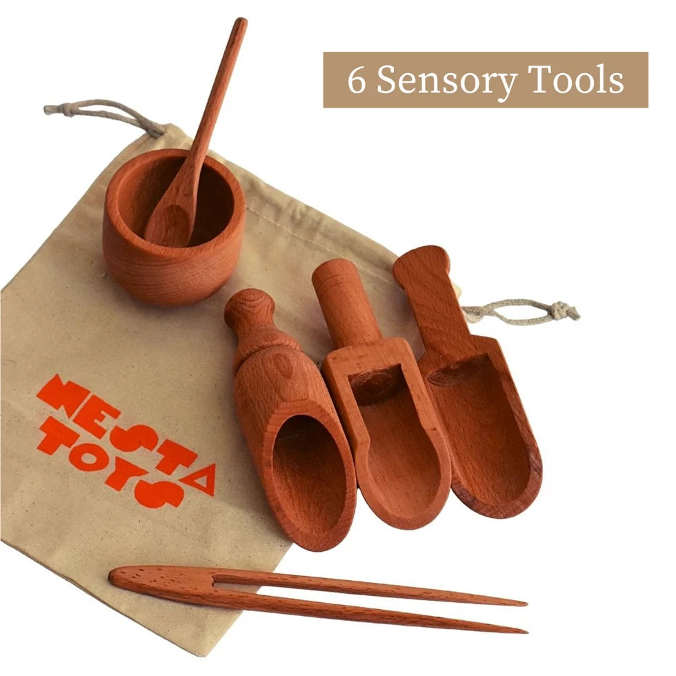 Sensory Toys for Kids - Sensory Bin Tools, Egg Shaker, Rainbow Blocks - nestatoys