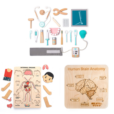 nesta toys, gift for 3 year,  gift for 4 year,  gift for 5 year,birthday gifts, doctor set, pretend play set, role play set, human anatomy puzzle, brain anatomy puzzle, 