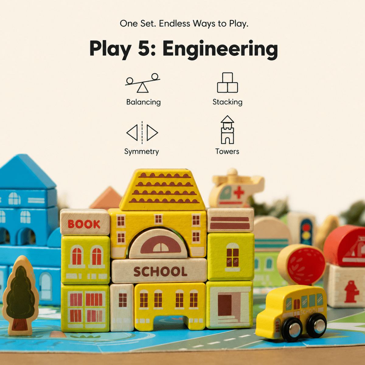 Nesta toys, 115 building blocks, wooden building blocks, montessori toys for kids, wooden blocks for babies