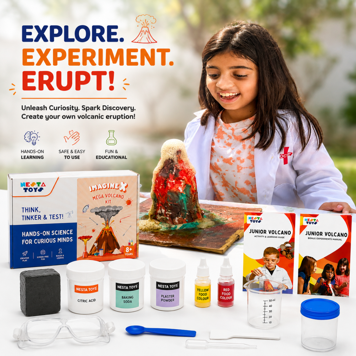 Volcano Kit – Hands-On Earth Science STEM Kit - NESTA TOYS