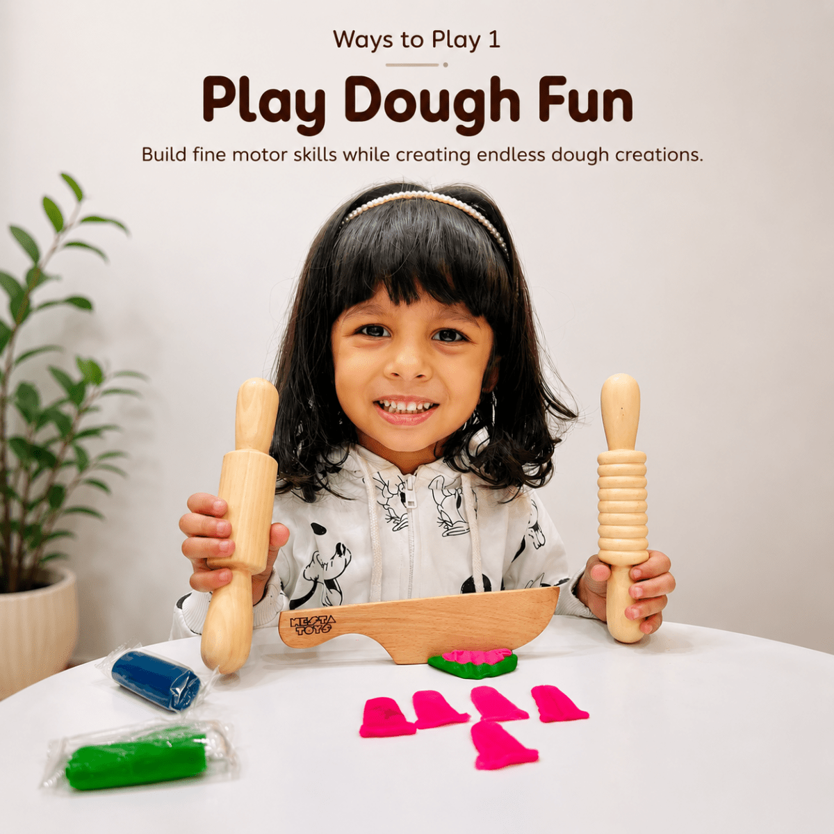 Play Dough Tool set | Rolling Pins & Knife - NESTA TOYS
