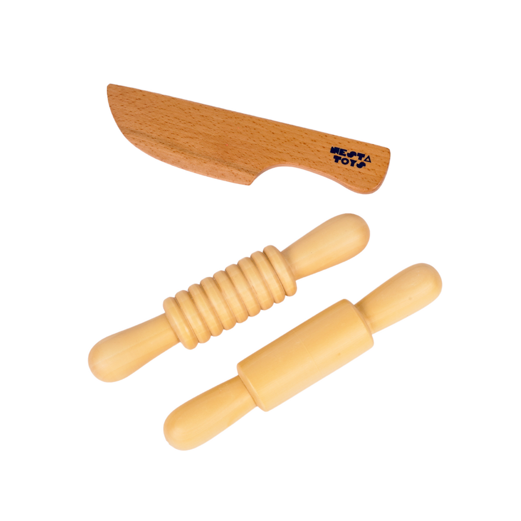 Nesta Toys, wooden Toys, toys babies, play dough, Dough Play Kit, Rolling Pins & Knife toy, Pretend Play Kitchen Toys, educational toys, Channapatna toys, toy manufacturer,