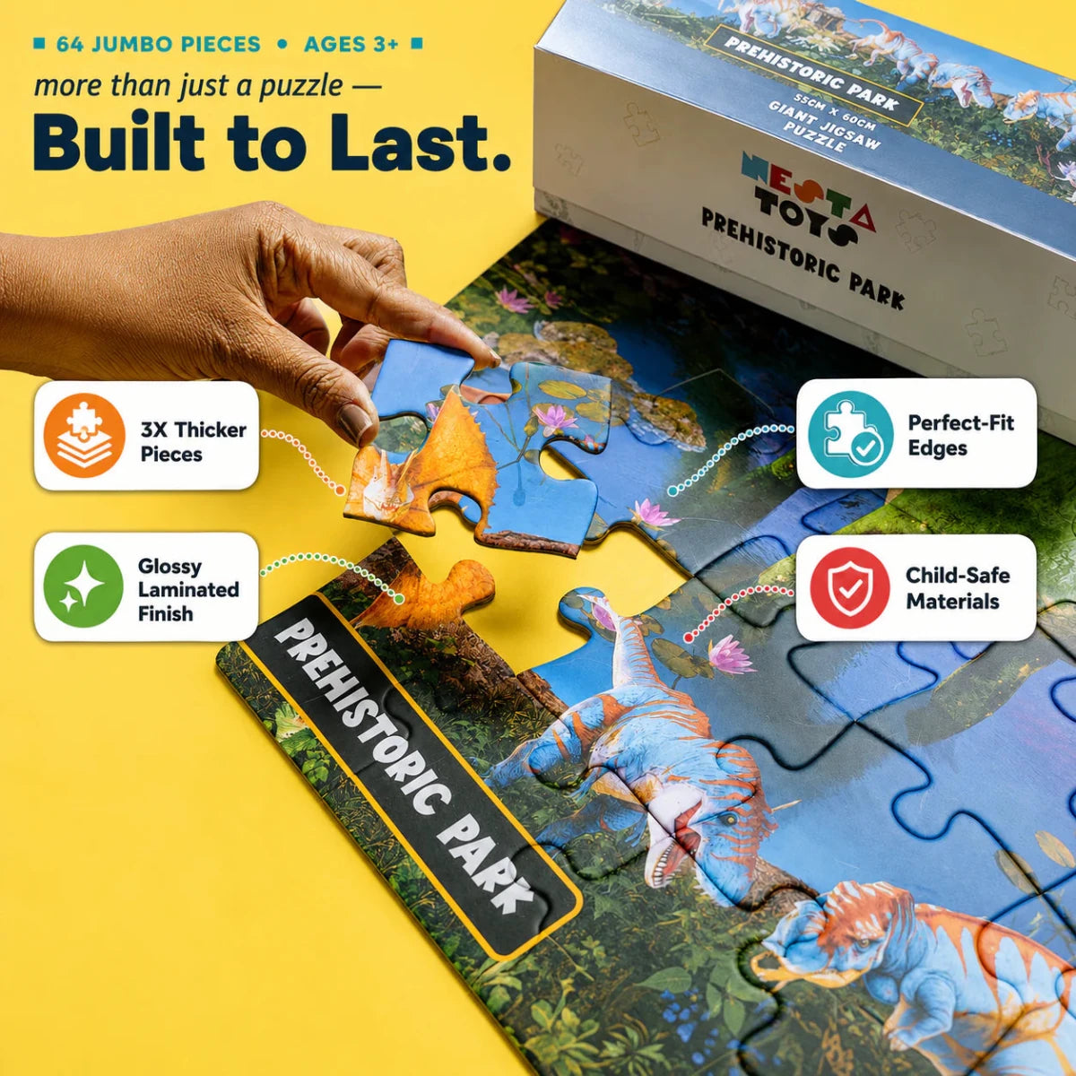 Prehistoric Park Jigsaw Puzzle for Kids (64 Pcs) - NESTA TOYS