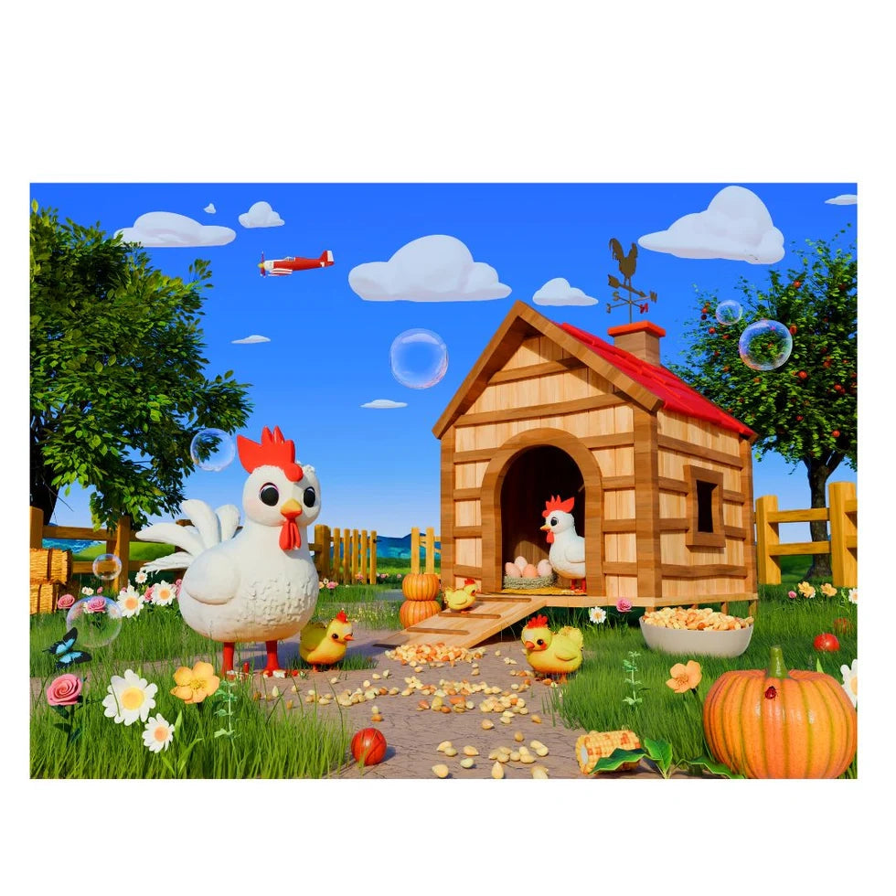 Farm Animals - 4 in 1 Level Up & Learn Jigsaw Puzzle (9 Pcs - 20 Pcs) - nestatoys