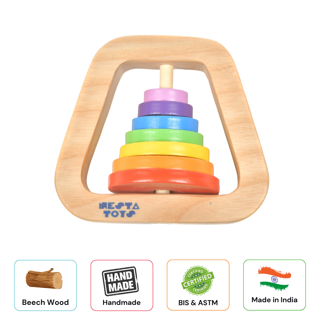 Wooden Rainbow Rattle