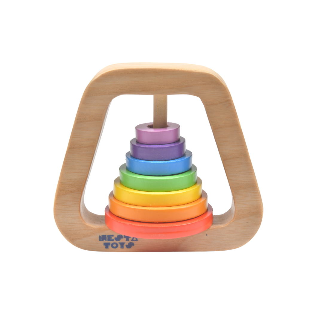 Wooden Rainbow Rattle