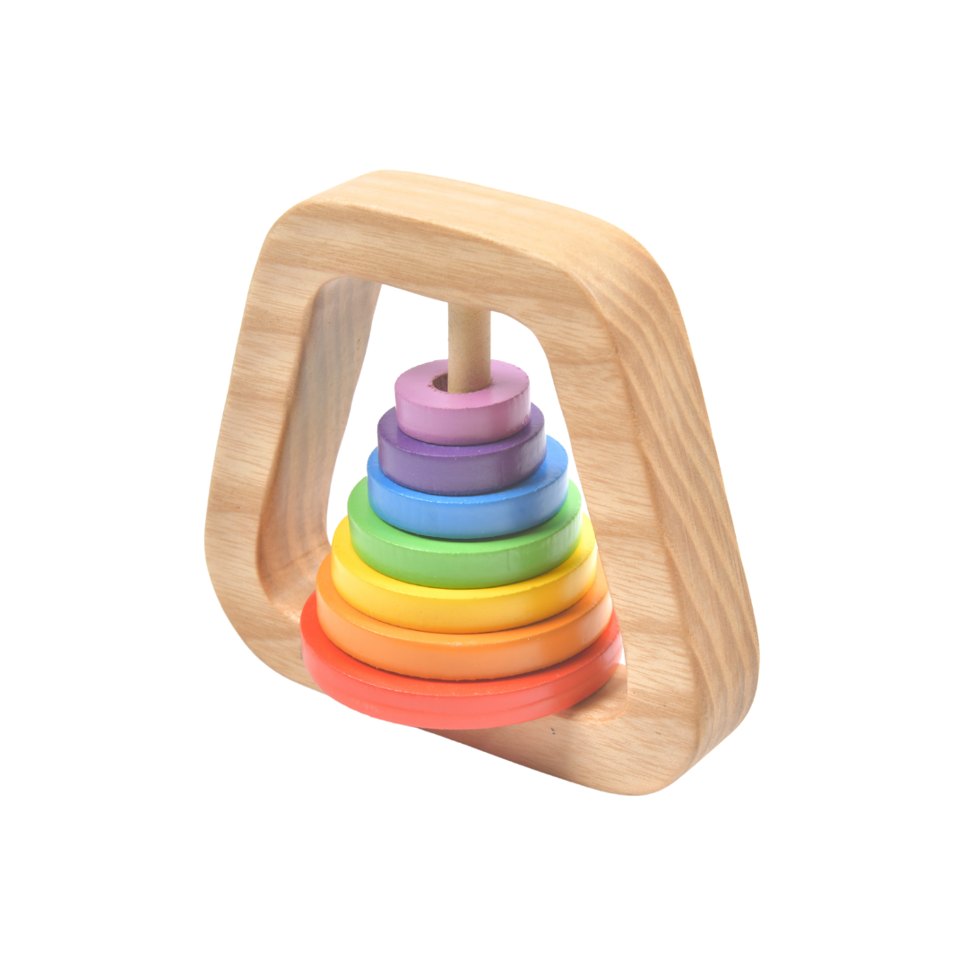 Wooden Rainbow Rattle