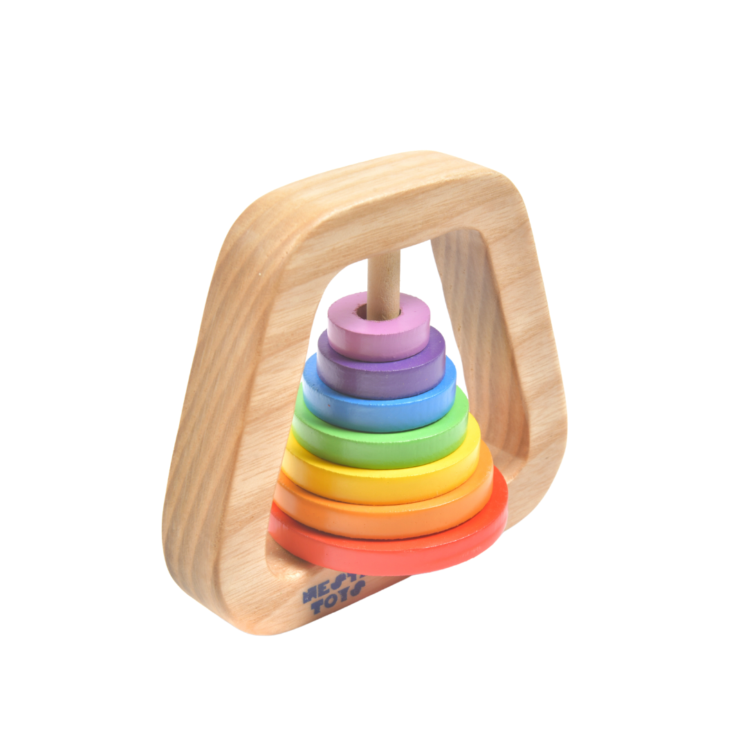 Wooden Rainbow Rattle