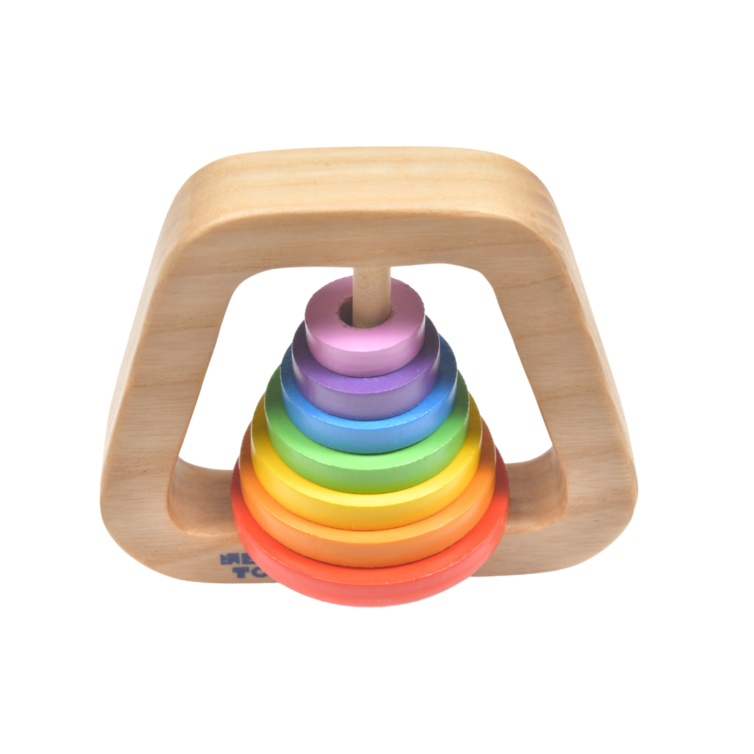 Wooden Rainbow Rattle